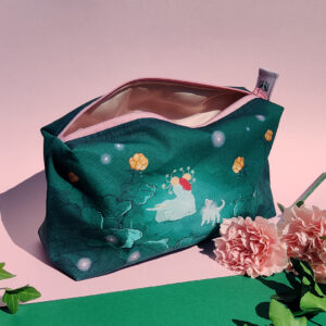 Dragon themed green toaletry pouch