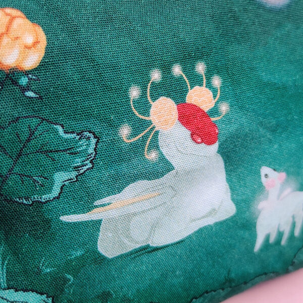 Close up image n the fabric pouch material